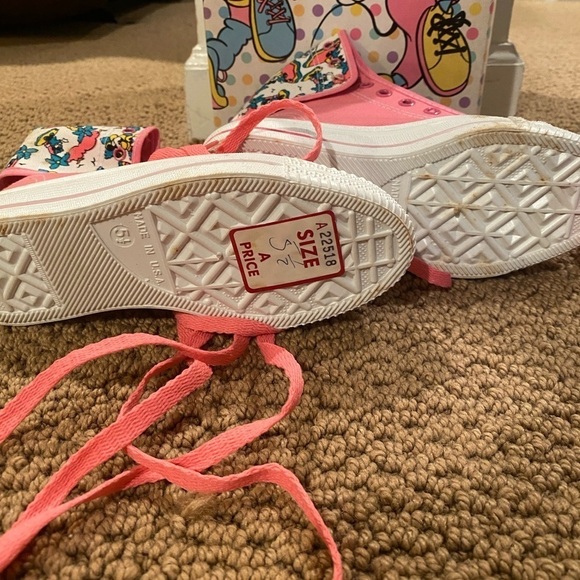 💥 Vintage Mickey & Minnie Mouse X Inner Floral Lace Converse Shoes - Picture 6 of 9